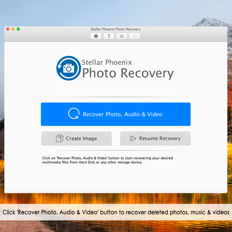MAC Photo Recovery Tool - Home Screens