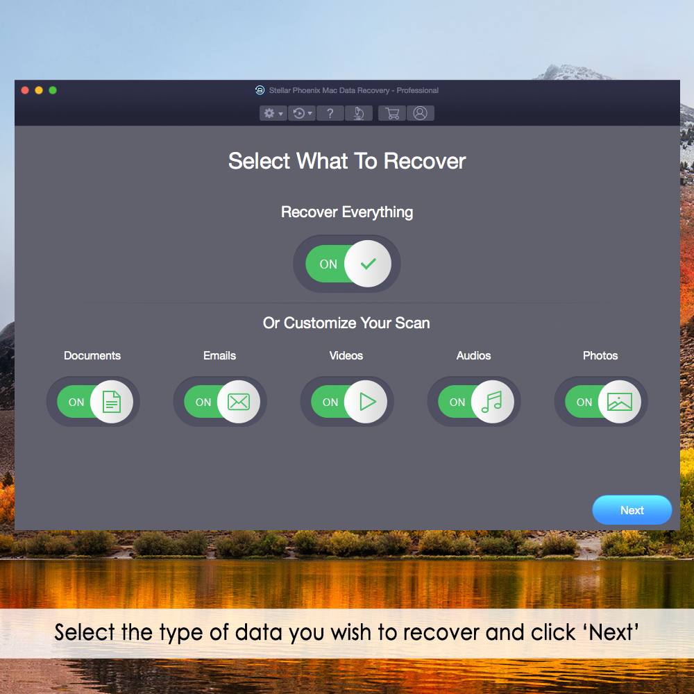 MAC Data Recovery Tool - Home Screens